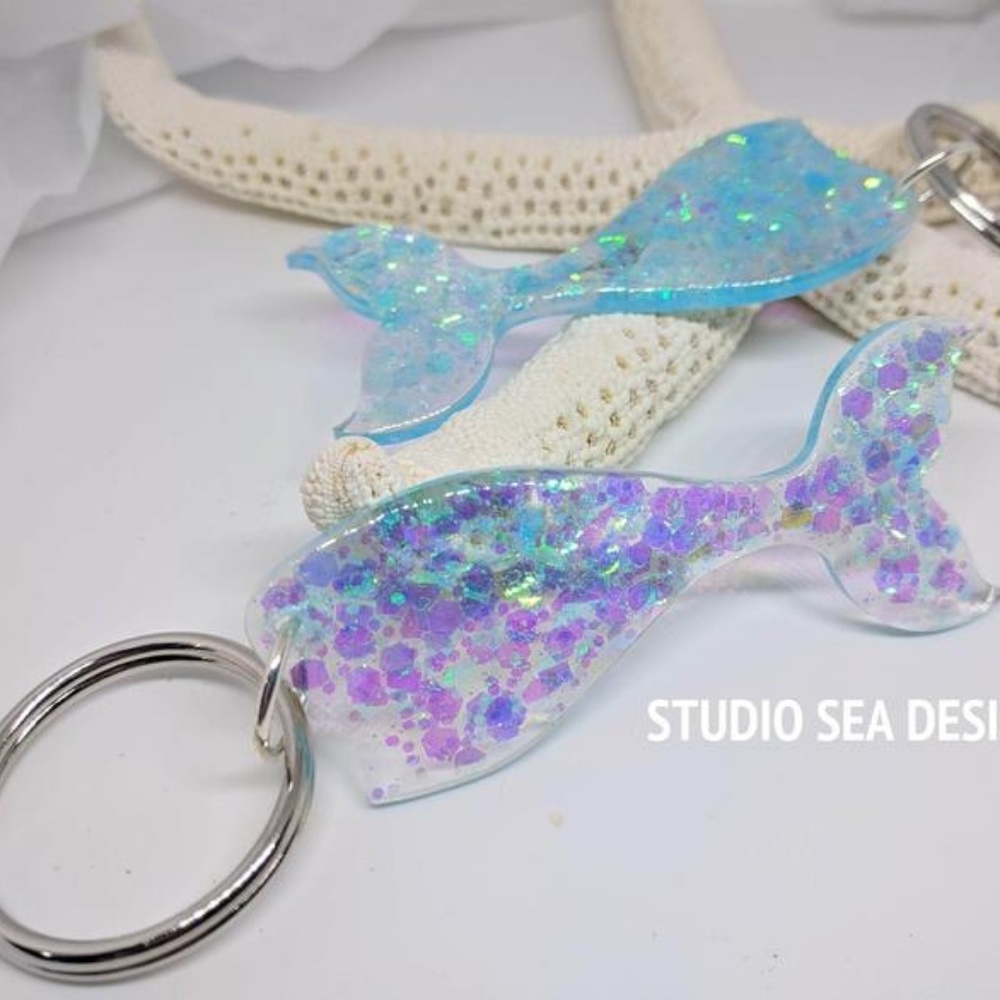 Mermaid Tail Glitter Key Ring Key Chain